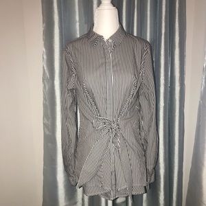 Black & White Antonio Melani Tie Blouse